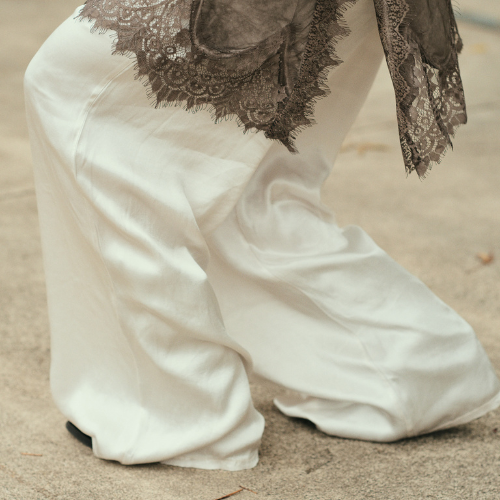 Silk Look Pants White – Satijnen Goddess Broek