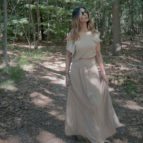 boho set dames met rok en top van viscose