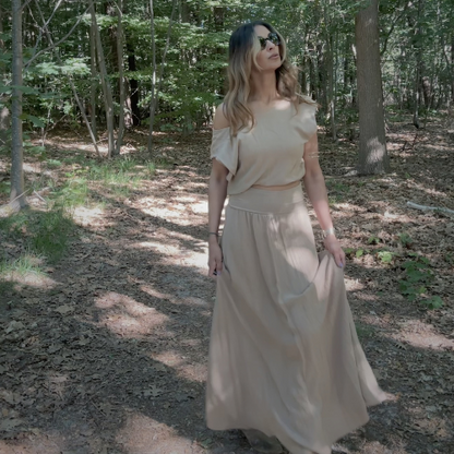 boho set dames met rok en top van viscose